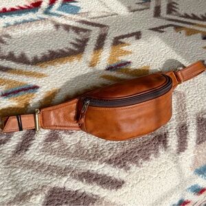 Vintage Cognac Leather Bum Bag Fanny Pack